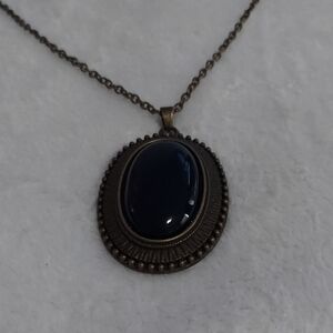 6/$10 Paparazzi Vintage Blue Oval Necklace